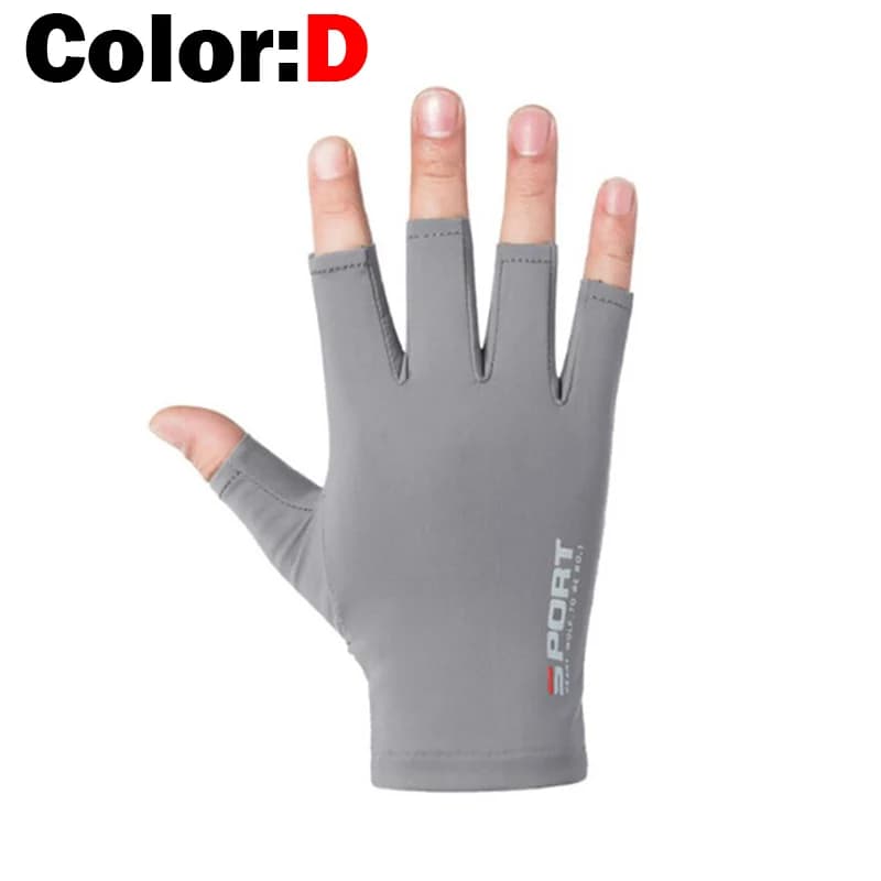 Gants de pêche mi-doigts homme femme été - protection UV anti-dérapage pour pêche sportive