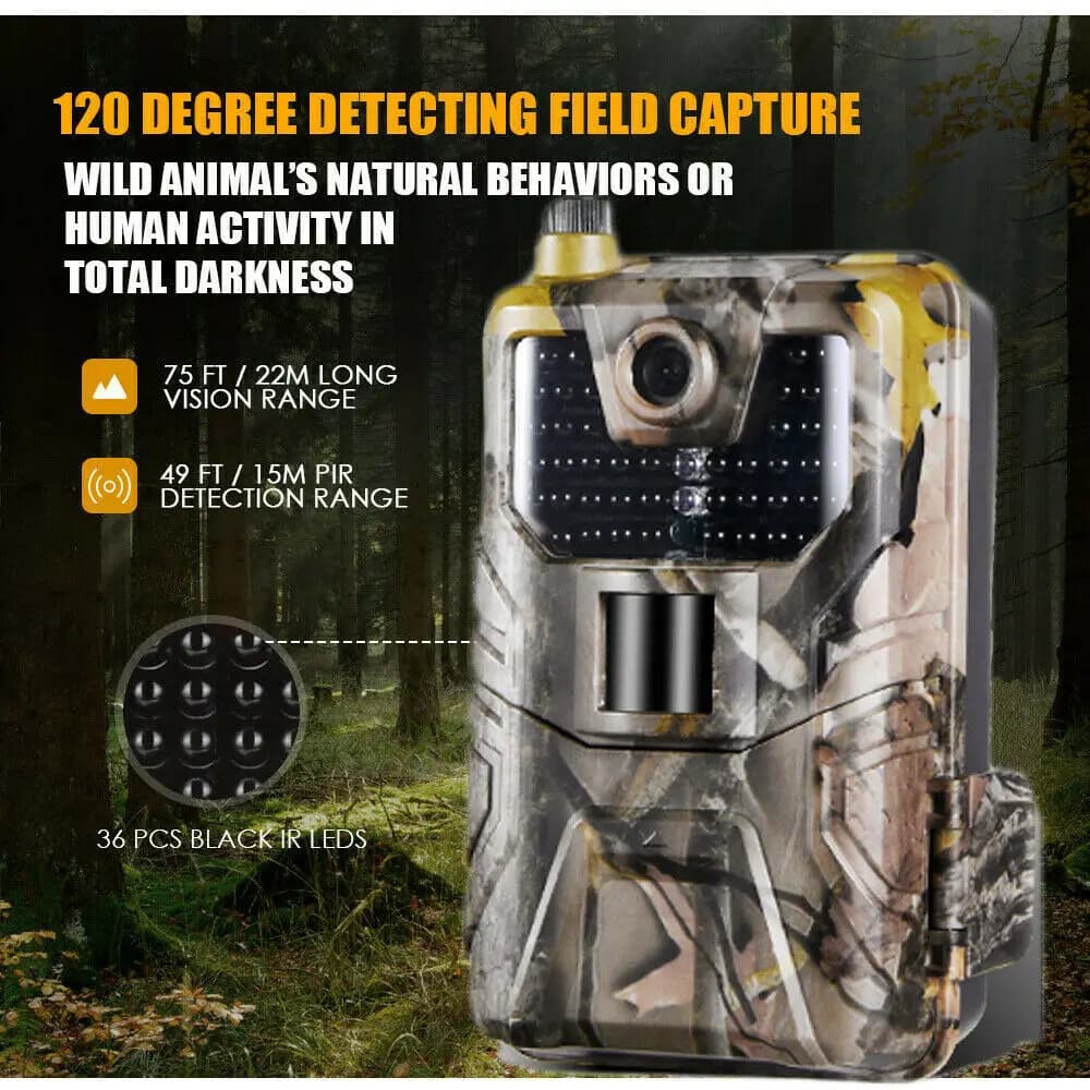 Caméra trail 2G SMS MMS SMTP 4K HD 20MP étanche pour piège photo faune vision nocturne