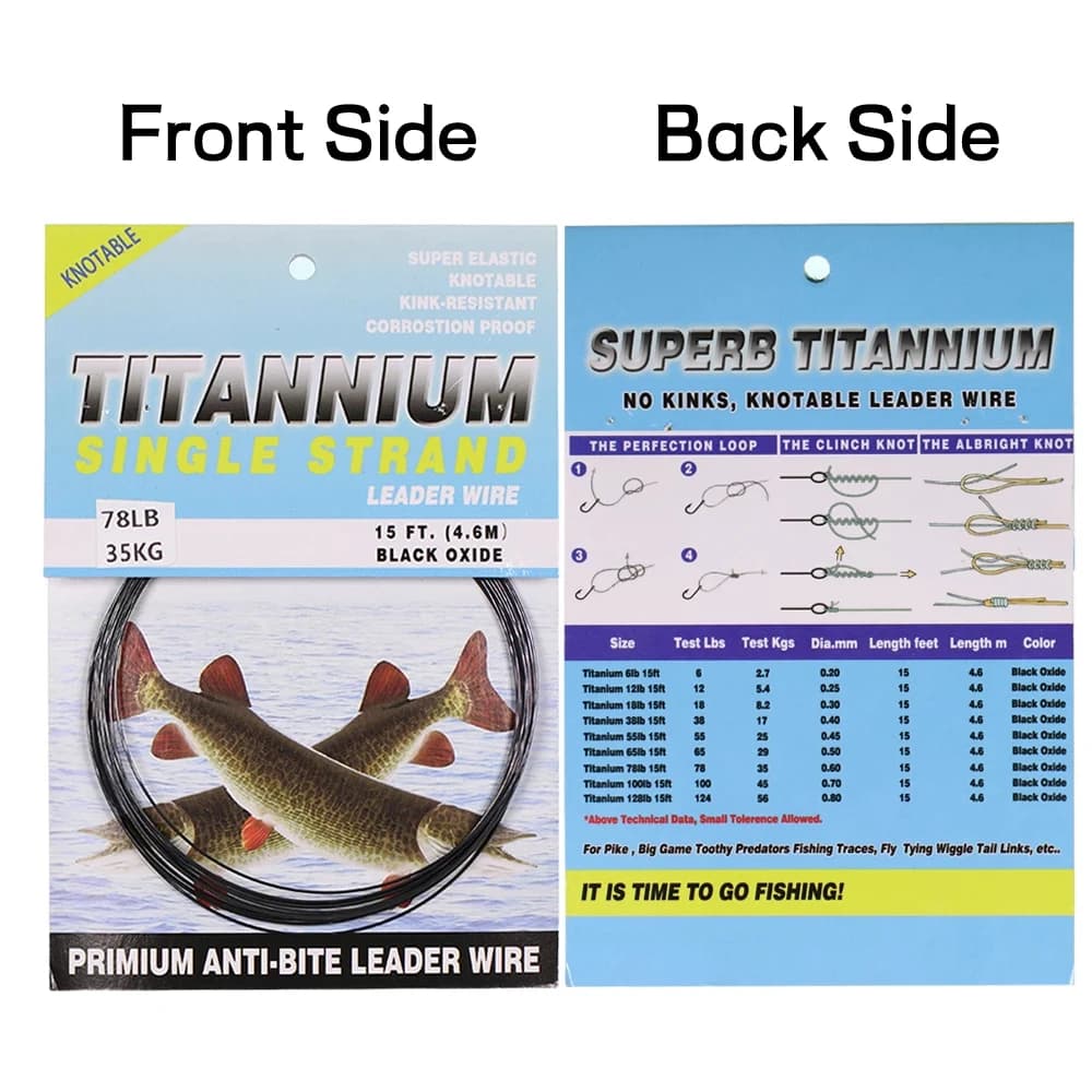 Ligne de pêche en nickel titane résistante aux nœuds 6LB-124LB 15 pieds pour la pêche en