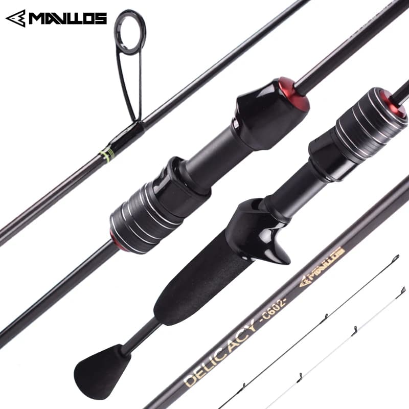 Canne ultralégère MAVLLOS DELICACY 0.6-8g UL carbone creux + 2 pointes pour pêche fine et précise