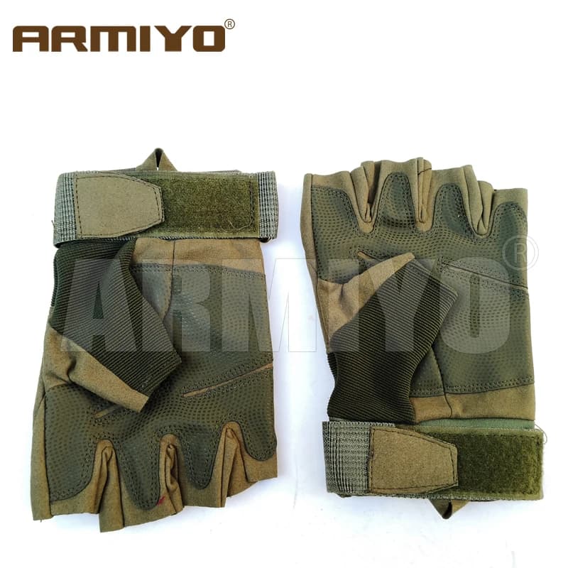 Gants tactiques demi-doigts Armiyo pour pêche sportive, chasse et airsoft - Protection outdoor