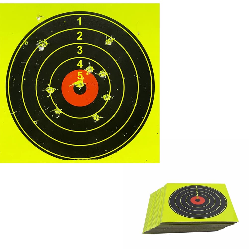 20 cibles carton jaune 14cm éclaboussantes - Papier réactif pour piège à plombs et entraînement
