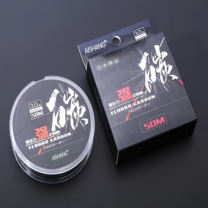 Ligne fluorocarbone 100% 50m super forte leader pêche mer ligne plongeante carbone