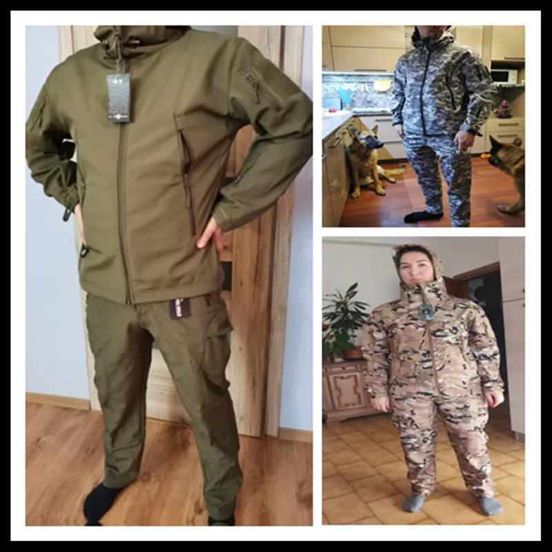 Ensemble veste softshell tactique TAD Gear camouflage - Veste et pantalon pêche camping imperméable
