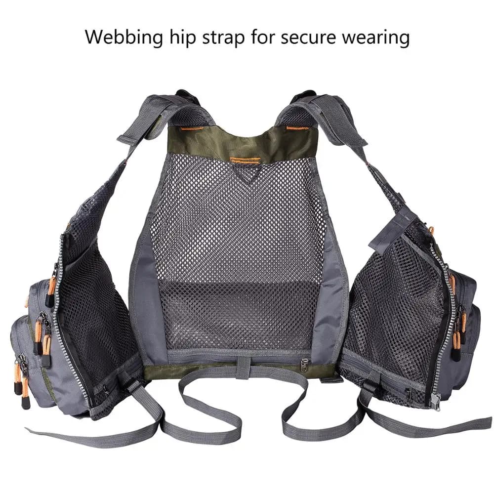 Veste de pêche respirante ajustable Bassdash - Veston technique pêche à la mouche natation sports outdoor
