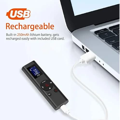 Télémètre laser numérique HIREED 40m avec niveau électronique USB pour travaux et pêche