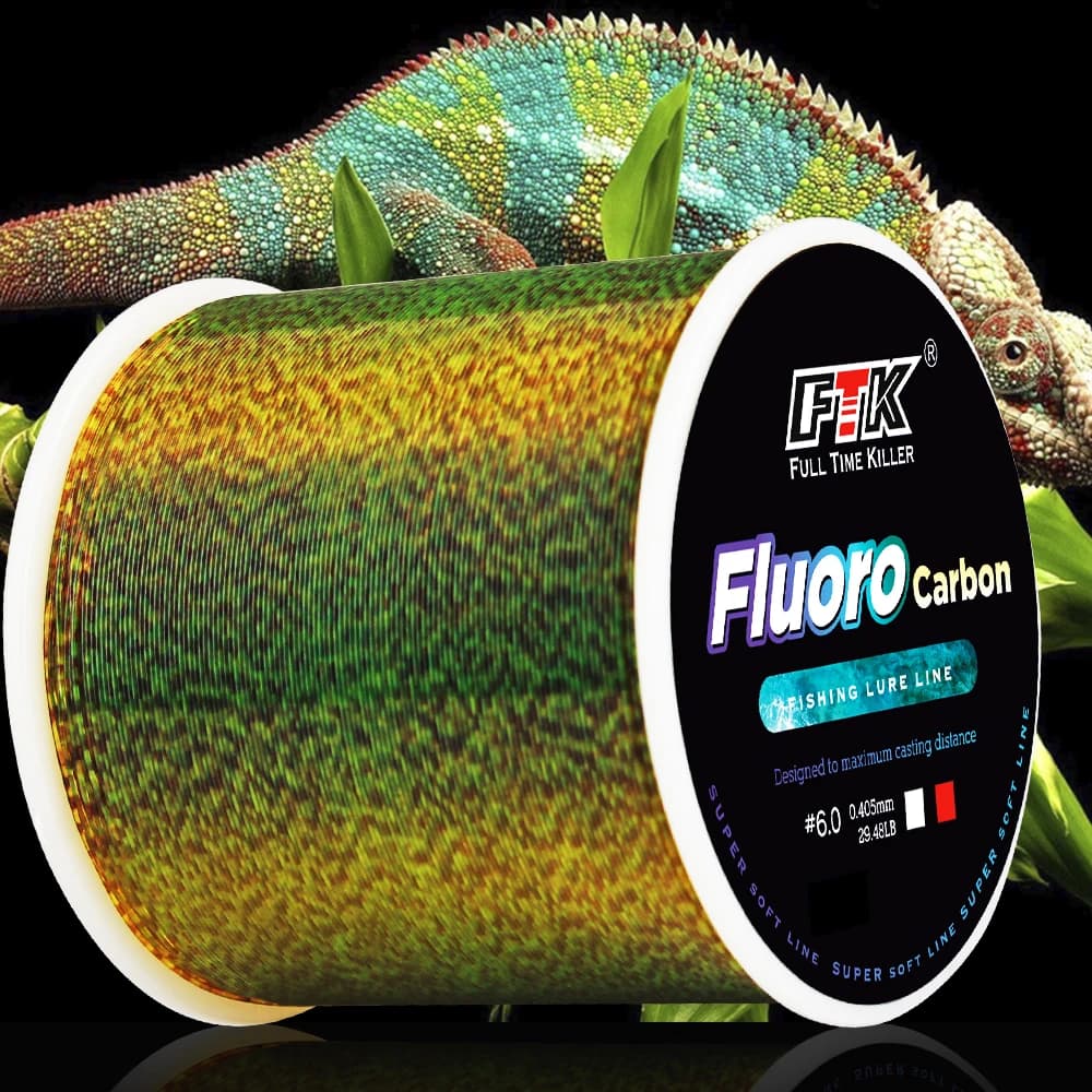 Fil pêche fluorocarbone FTK 300m-500m invisible 0.20mm-0.50mm - Ligne tachetée super résistante 4-34LB