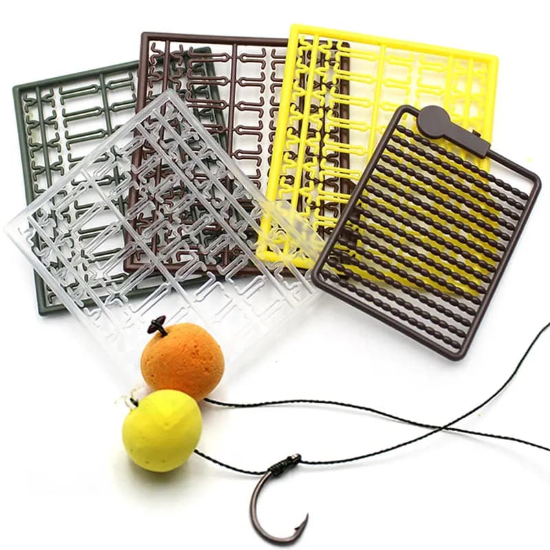 5 Cartes Stop Beads pour Montages Carp Fishing - Pop Up Boilies Stopper Hair Rigs Accessoires