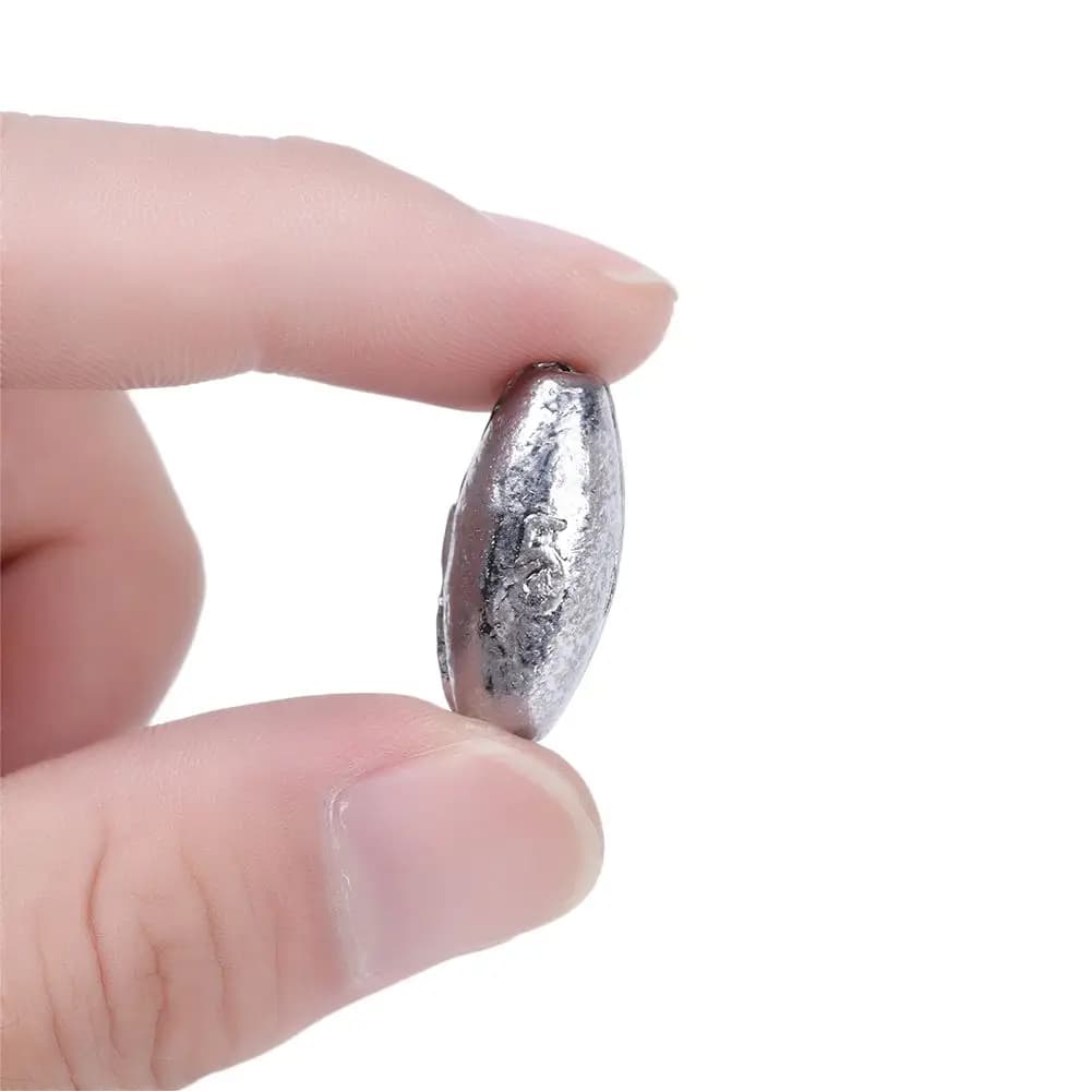 Plombs de pêche olive 5 pièces - Poids 3 à 40g avec ouverture pour ligne et connecteur hameçon