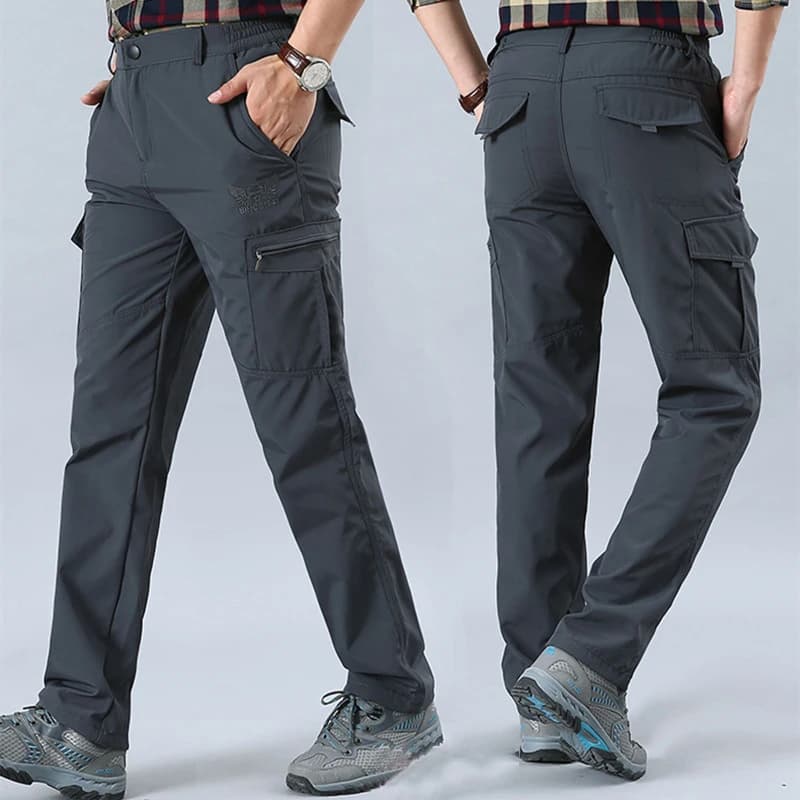 Pantalon cargo tactique hiver homme 2024 - Velours polaire - Chaud respirant pêche multi-poches