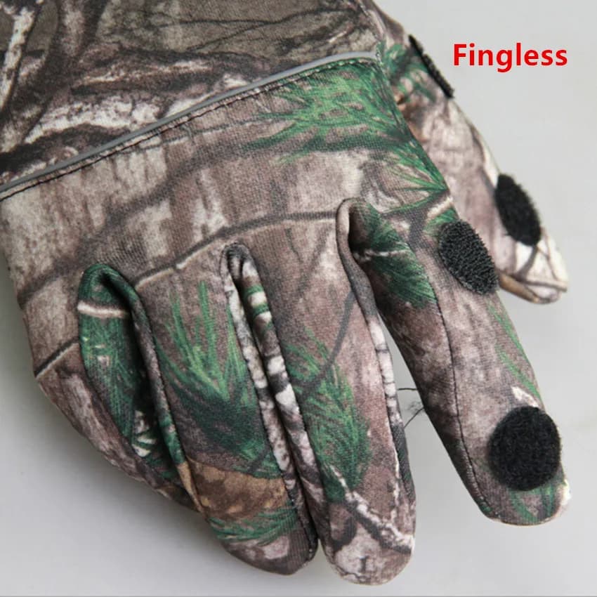 Gants bioniques camouflage arbre pour pêche automne hiver anti-dérapants et thermiques