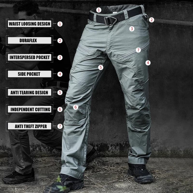 Pantalon randonnée pêche homme séchage rapide slim tactique printemps automne cargo