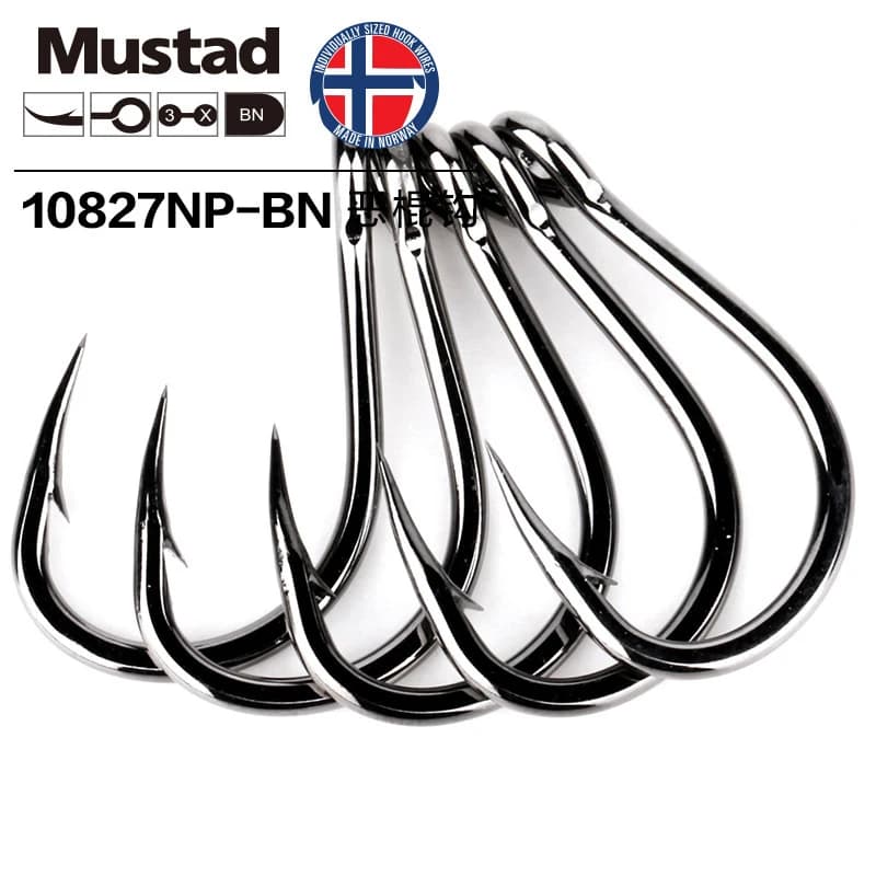Hameçons mer Mustad Norvège taille 1#-12/0# - Gros hameçons circle puissants pour pêche gros poissons