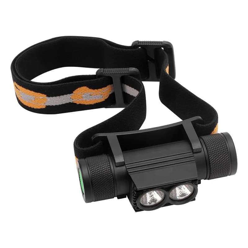 Mini lampe frontale BORUiT D25 5000LM double LED rechargeable 6 modes pour pêche et chasse