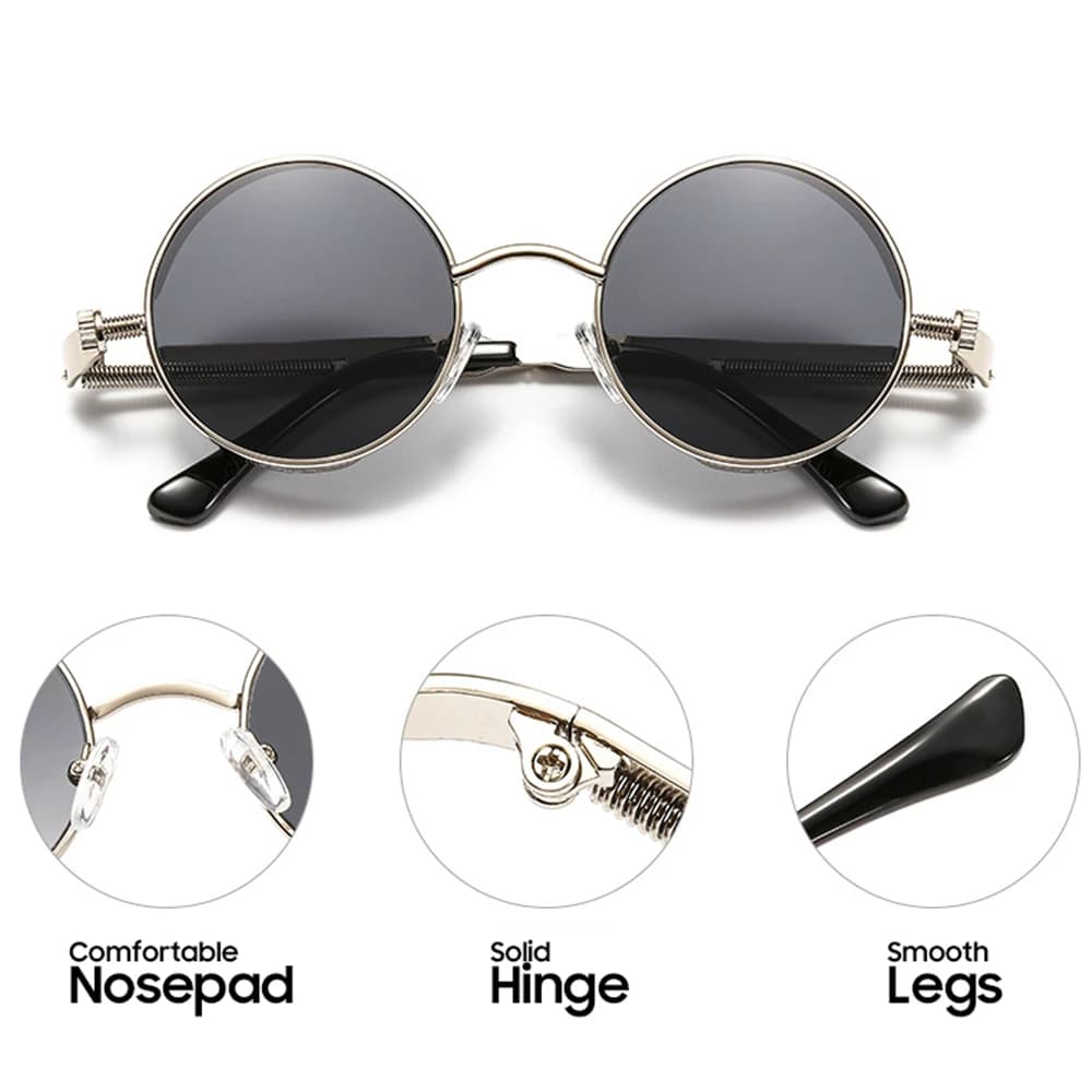 Lunettes steampunk vintage pour pêche thématique - Style rétro métal alliage pour pêcheurs originaux