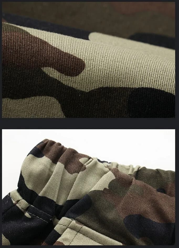 Pantalon camouflage militaire homme coton confortable pour pêche discrète en nature