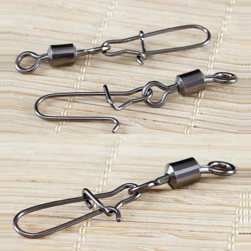 Émerillons roulements acier inoxydable avec clips et boîte - Accessoires pêche leurres montages professionnels