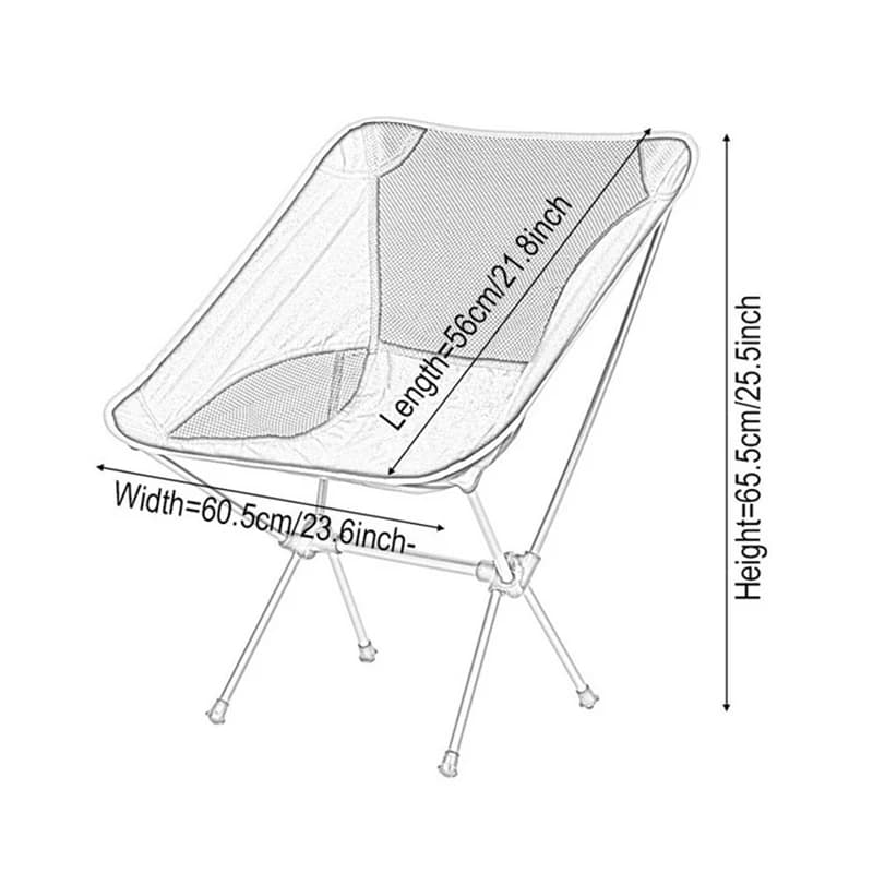 Chaise pliante pêche compacte et légère - Siège camping pliable pour plage et randonnée