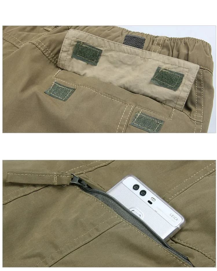 Pantalon cargo coton 2025 doublure polaire pour pêche hivernale - Multi-poches combat baggy confortable