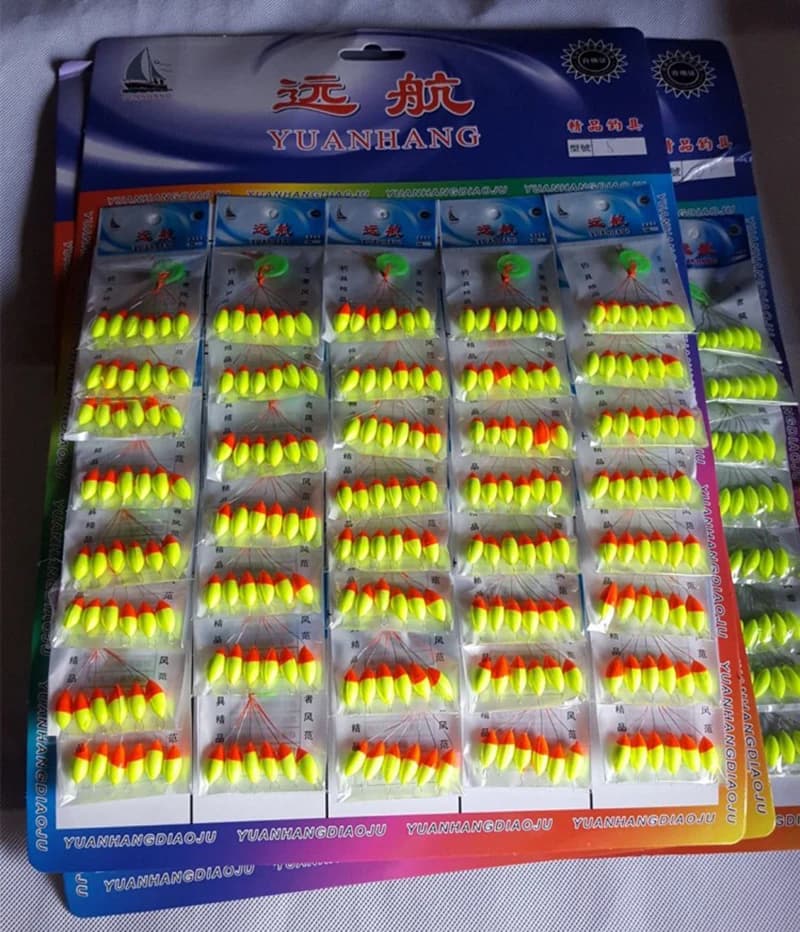240 pièces de flotteurs de pêche à la carpe sept étoiles, mélange de tailles et couleurs