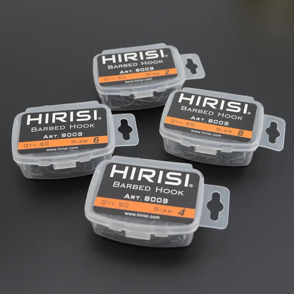 Lot de 50 hameçons carpe Hirisi acier inoxydable carbone haute résistance avec boîte d'origine