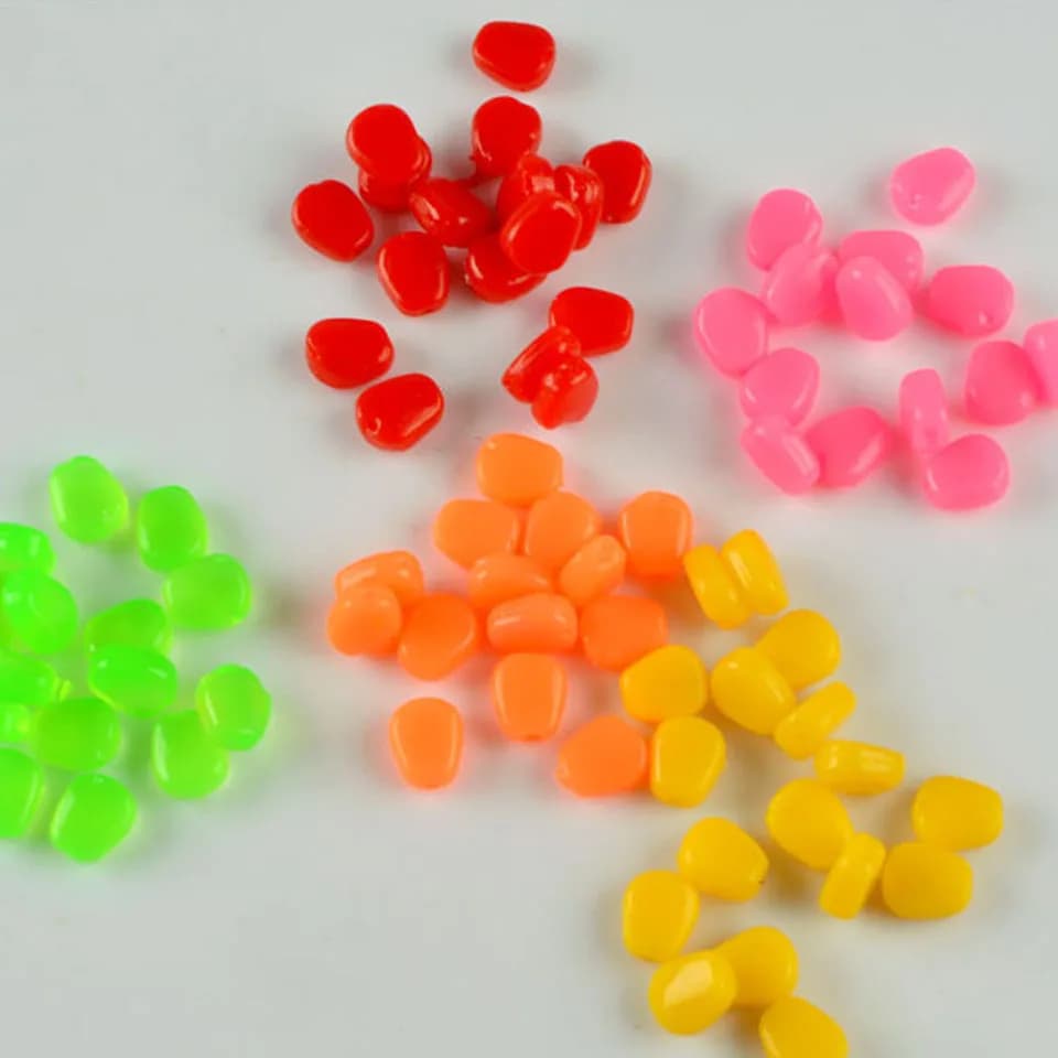 50 pièces appâts souples maïs imitation odeur forte pêche carpe leurres coulants