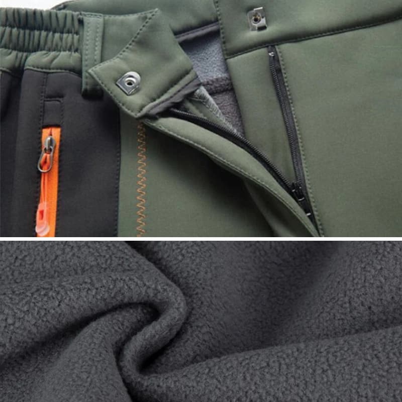 Pantalon hiver homme épais polaire softshell imperméable coupe-vent pêche sport outdoor