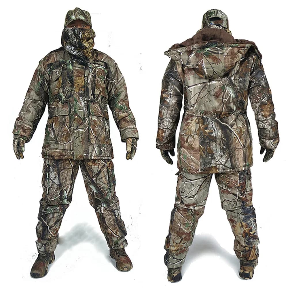 Combinaison thermique imperméable camouflage arbre pour pêche hivernale et activités outdoor