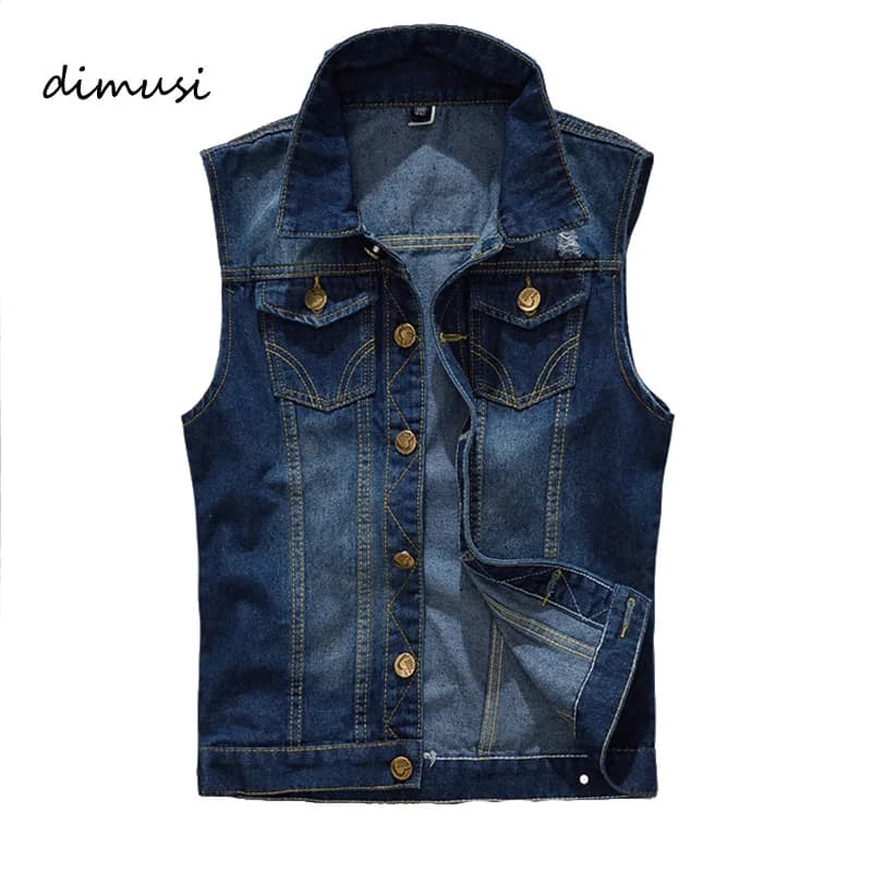 Gilet pêche homme en jean vintage - Veste sans manches délavée - Style cowboy pour pêcheurs
