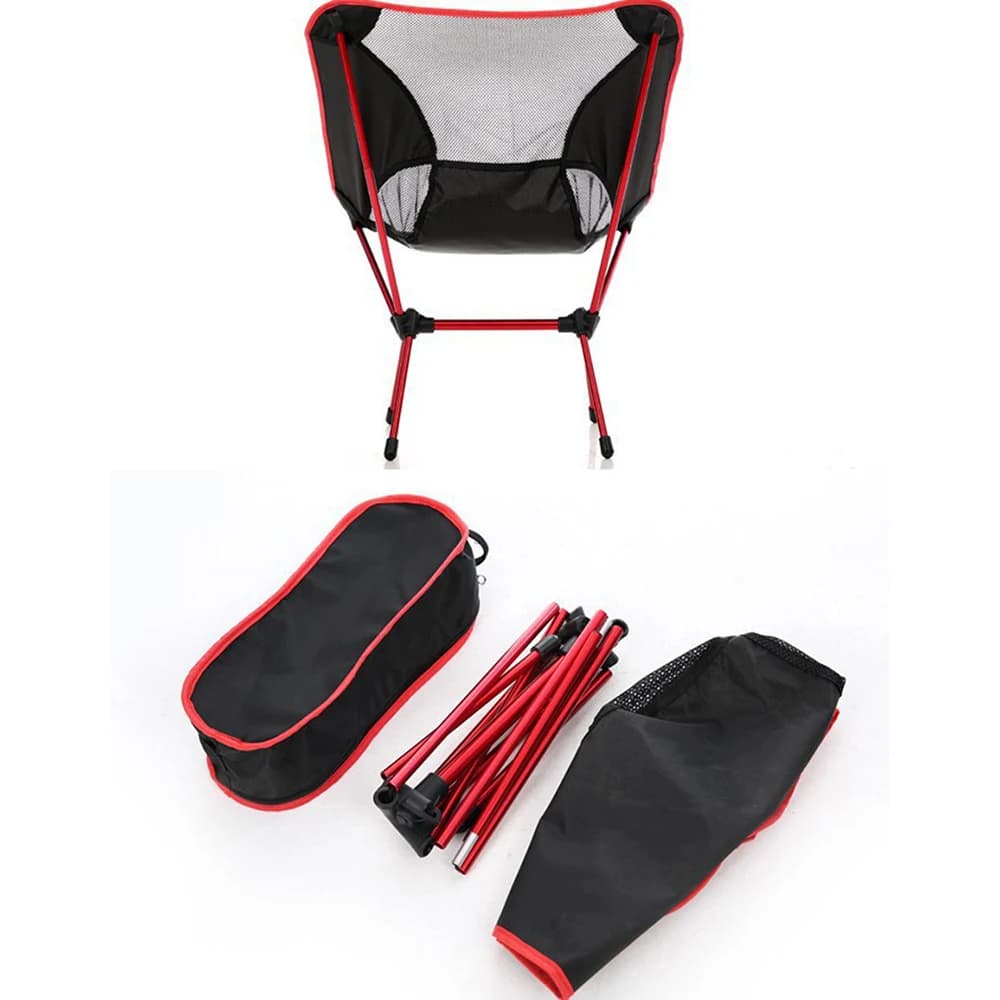 Chaise pliante pêche compacte et légère - Siège camping pliable pour plage et randonnée