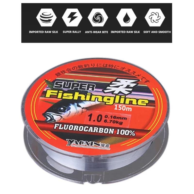 Fluorocarbone transparent 150m pour pêche professionnelle résistant ligne nylon japonais haute résistance
