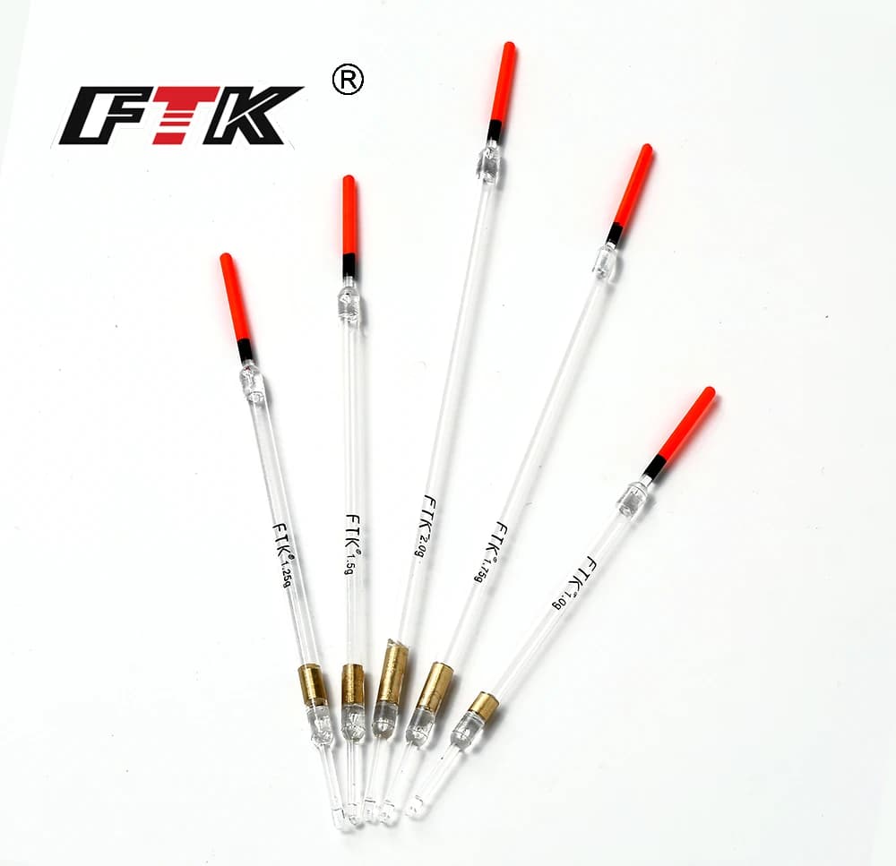 Flotteurs nylon cristal FTK 10 pièces lot 1.0g à 2.0g pour pêche fine et précise, matériel pêche complet