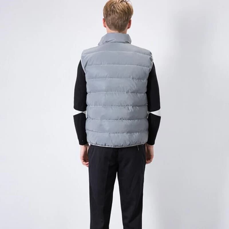 Gilet sans manches homme chaud hiver pêche réfléchissant sécurité nuit coton matelassé