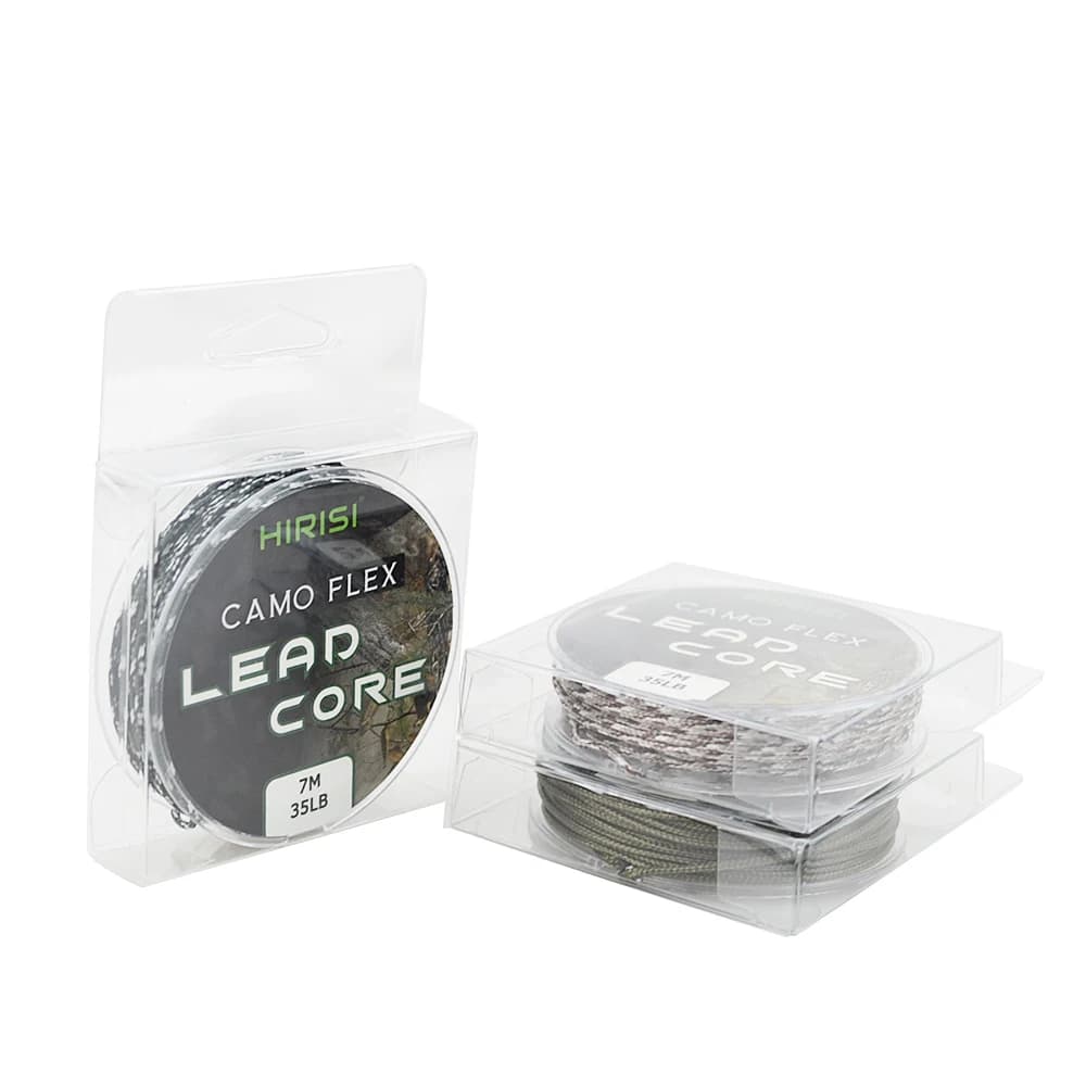 Ligne plombée carpe 35LB 7 mètres pour montage hair rig - tresse 3 couleurs résistante
