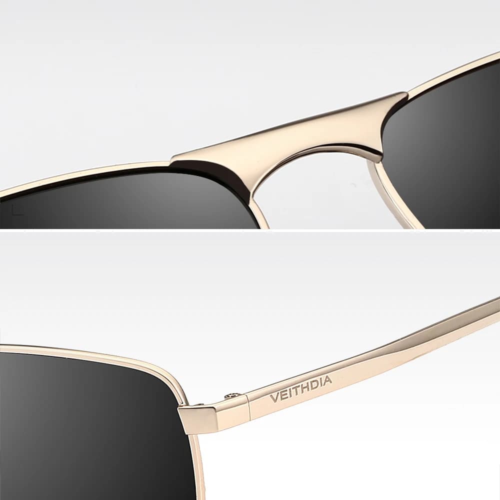 Lunettes de soleil vintage VEITHDIA V2462 pour pêche sportive - Verres polarisés UV400 homme femme