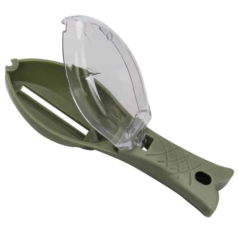 Écailleur à poisson inox et plastique - Grattoir écailles taille S/M/L pour nettoyage poissons pêche