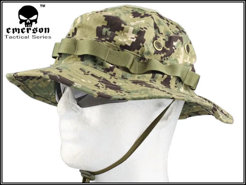 Chapeau boonie woodland marpat pêche - Casquette camouflage anti-rayure pêche chasse qualité Emerson