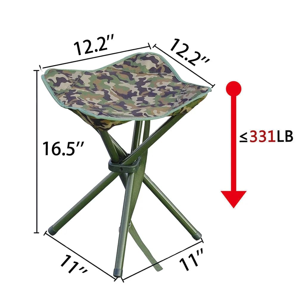 Tabouret pliant carré haute résistance acier support 300lbs pour pêche camping activités outdoor