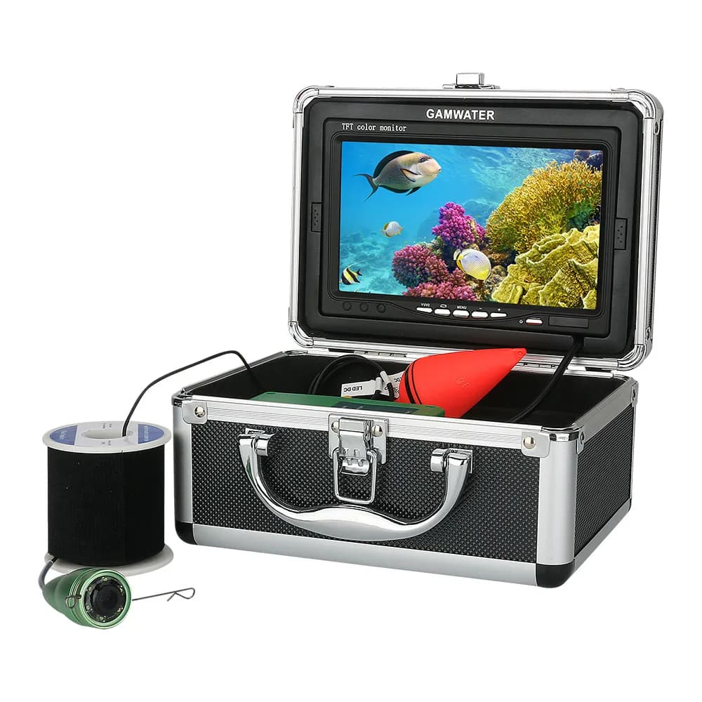MAOTEWANG Caméra vidéo pêche sous-marine 7 pouces HD 165 degrés kit 6 LED 1W lumière blanche sondeur 1000tvl 20 30 50m