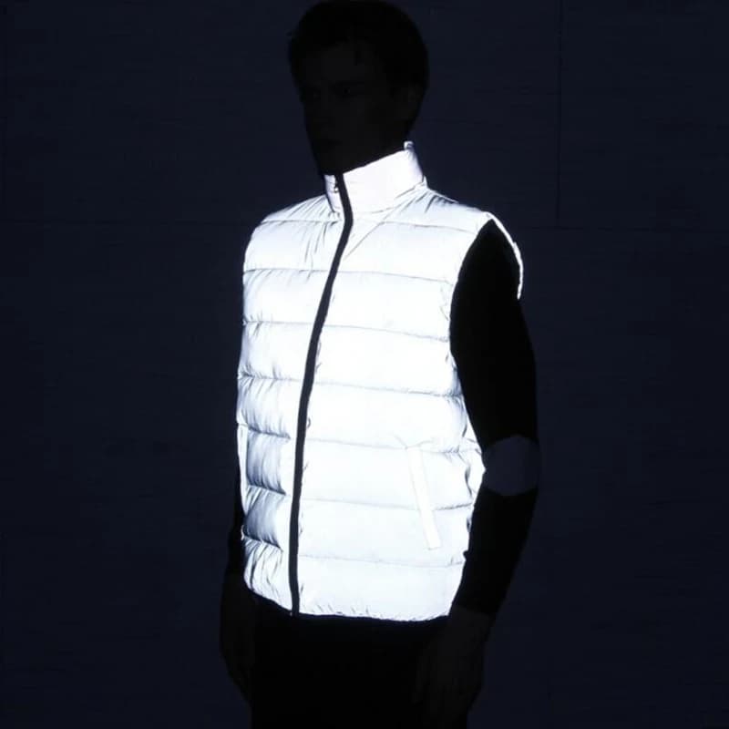 Gilet sans manches homme chaud hiver pêche réfléchissant sécurité nuit coton matelassé