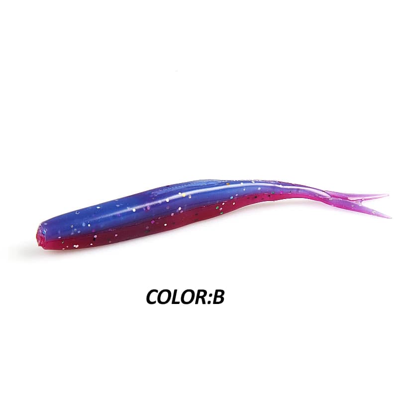 Leurre souple HP MiNNOW 75mm queue fourchue 15 pièces - appât silicone petit calmar pêche road