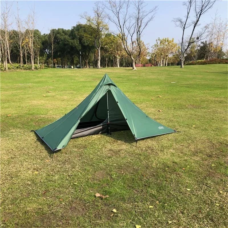 Tente pyramidale 1 personne sans bâton ultralégère pour pêche chasse et camping