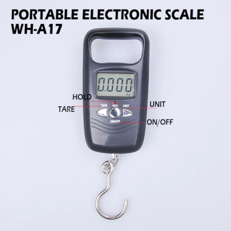 Balance digitale ESPLB 50kg noir/or - Poche portable LCD pour pêche et voyage avec crochet premium