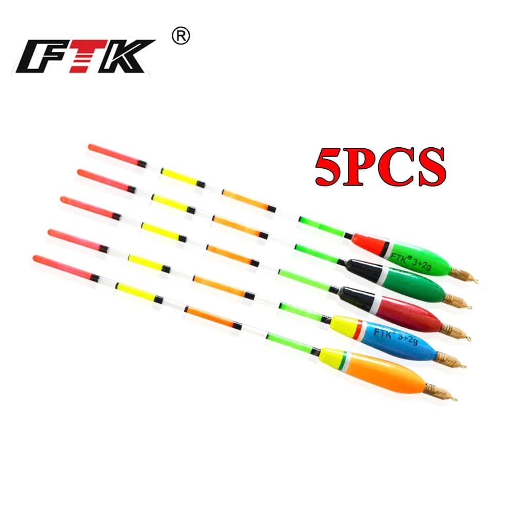 Lot de 5 flotteurs Barguzinsky Fir Vertical Pesca 3+2g 4+2g 5+2g 6+2g pour la pêche à la carpe