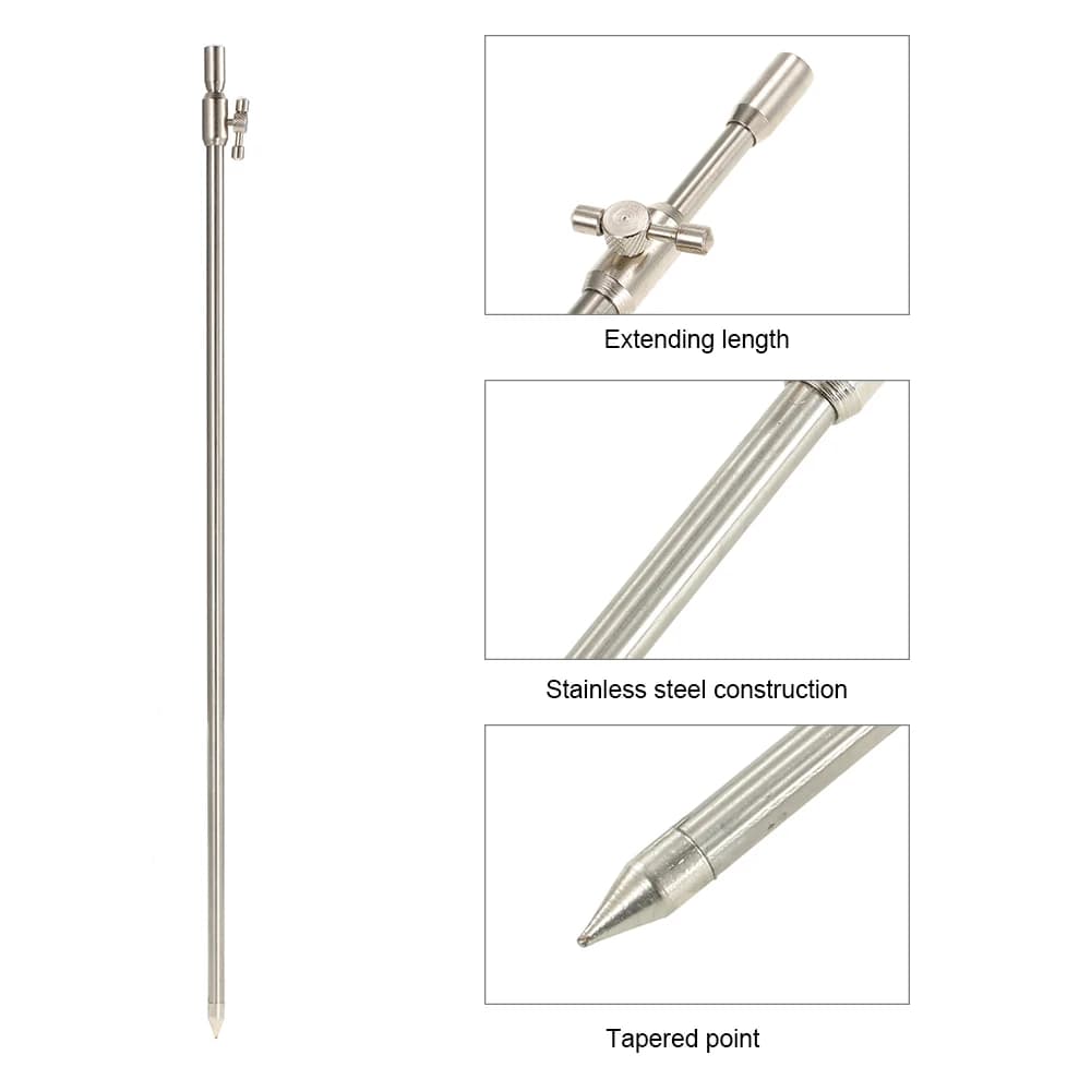 Bankstick réglable en inox 55-100cm pour rod pod carpe - Support ajustable pour alarmes de touche