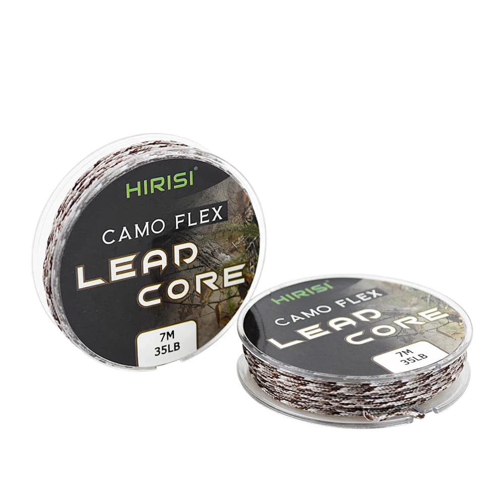 Ligne plombée carpe 35LB 7 mètres pour montage hair rig - tresse 3 couleurs résistante