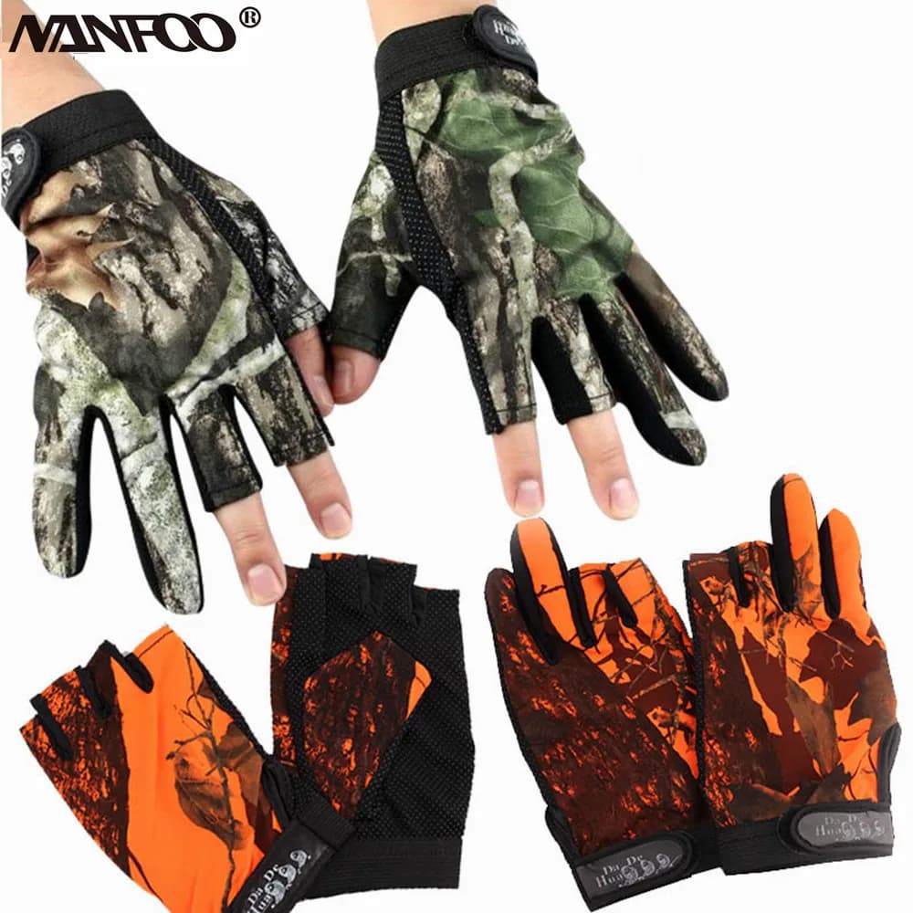 Gants camouflage bionique pêche chasse vélo tactiques multifonctions sans doigts respirants outdoor