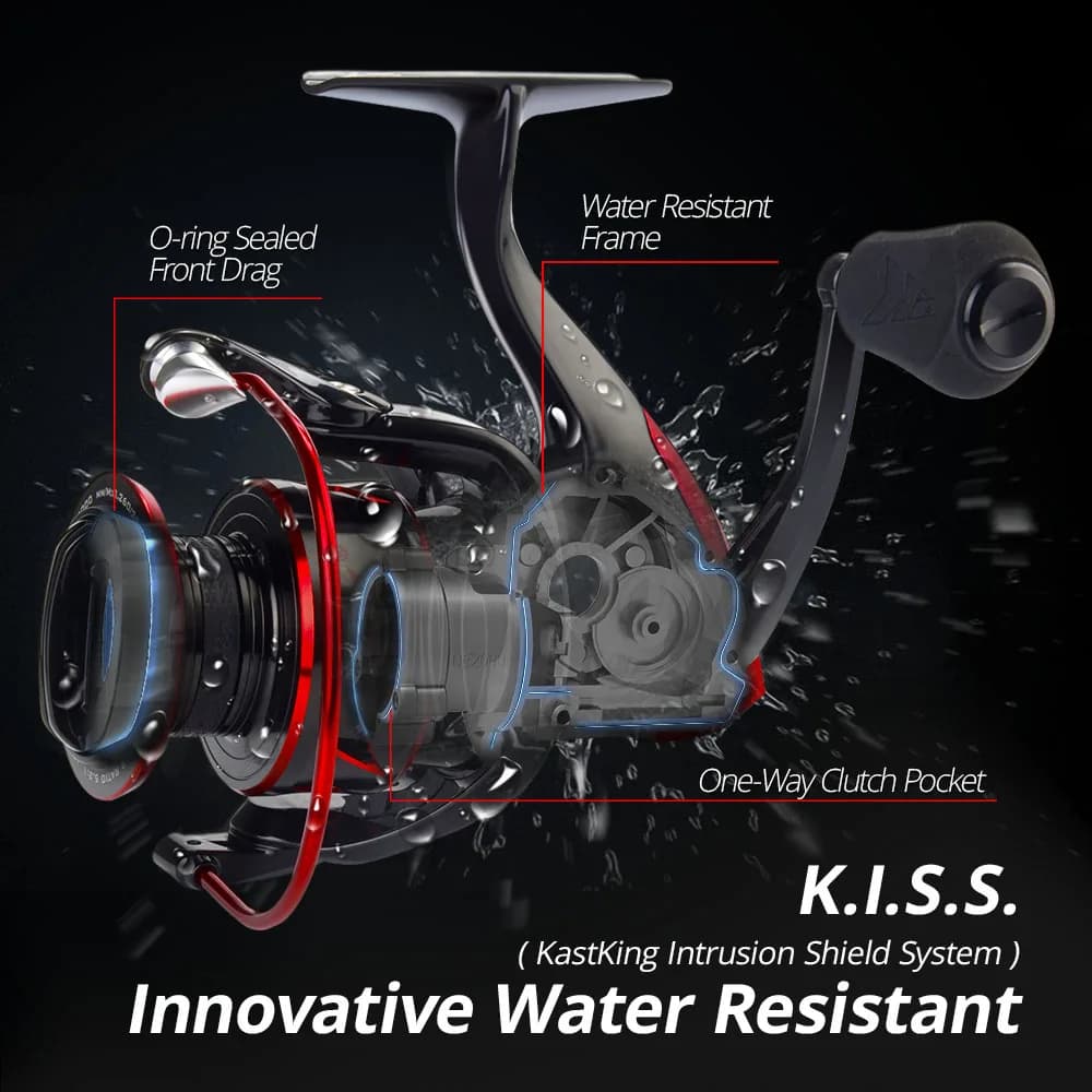 Moulinet KastKing Sharky III résistance eau - Frein 18KG - Innovant pour pêche brochet black-bass puissance