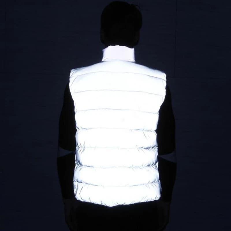 Gilet sans manches homme chaud hiver pêche réfléchissant sécurité nuit coton matelassé
