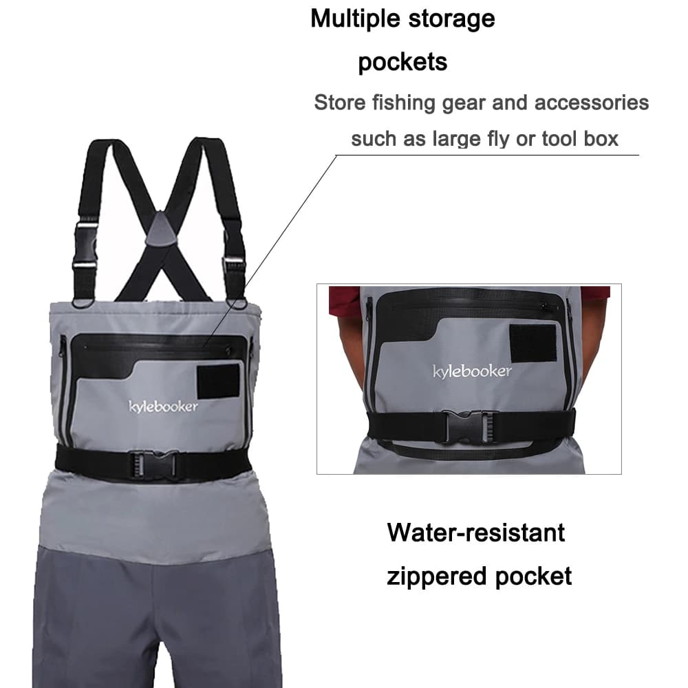 Pantalon waders de pêche fly respirant et imperméable 5 couches pour homme et femme